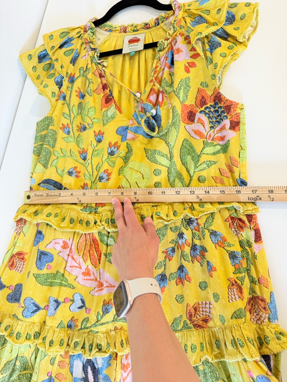 Farm Rio Yellow Summer Garden
Frill Midi Dress Sz Medium - Picture 13 of 16